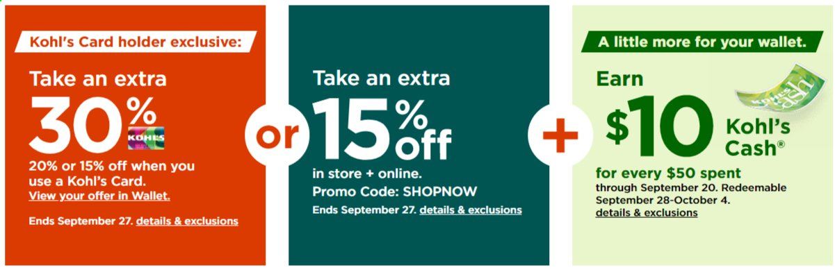 Kohl's Weekly Ad September 17 to September 27