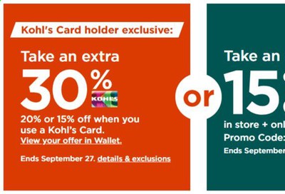 Kohl's Weekly Ad September 17 to September 27