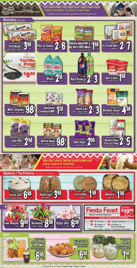 Fiesta Foods SuperMarkets Weekly Ad September 16 to September 22