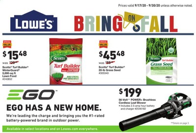 Lowe's Weekly Ad Flyer September 18 to September 25