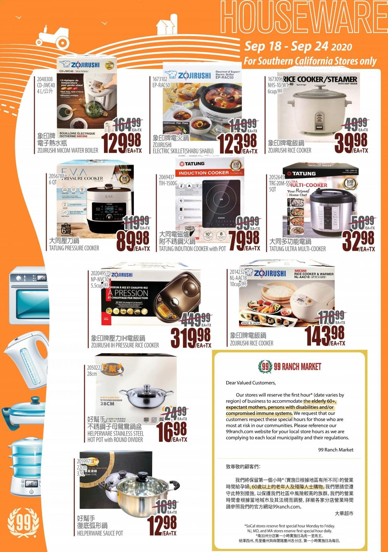 99 Ranch Market (CA) Weekly Ad Flyer September 18 to September 24