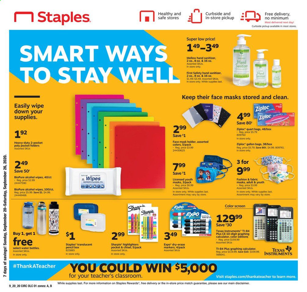 Staples Weekly Ad Flyer September 20 to September 26