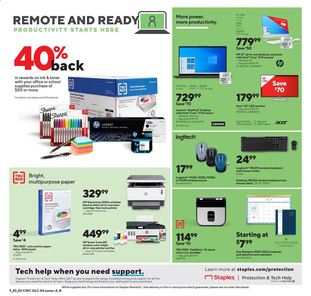 Staples Weekly Ad Flyer September 20 to September 26