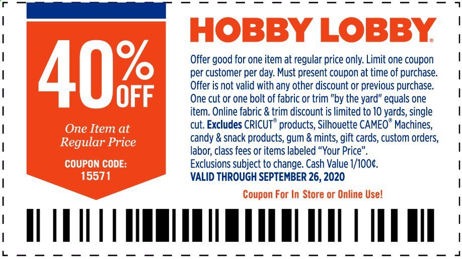 Hobby Lobby Weekly Ad Flyer September 20 to September 26