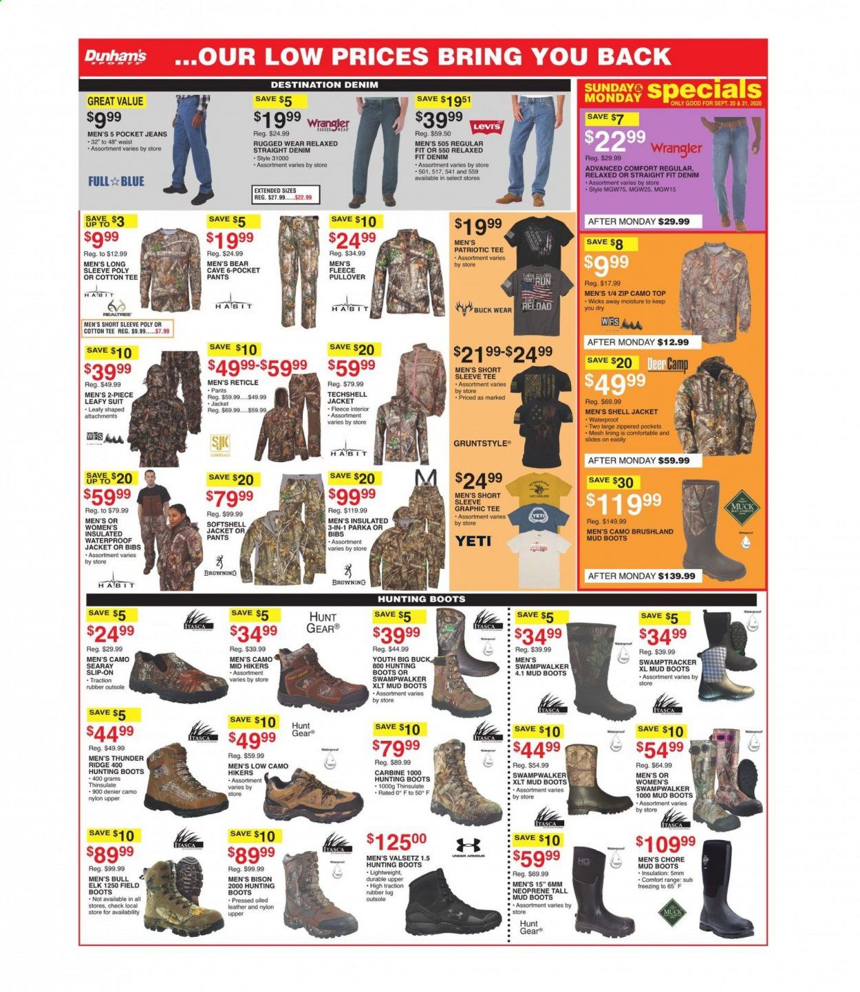 Dunham's Sports Weekly Ad Flyer September 19 to September 24