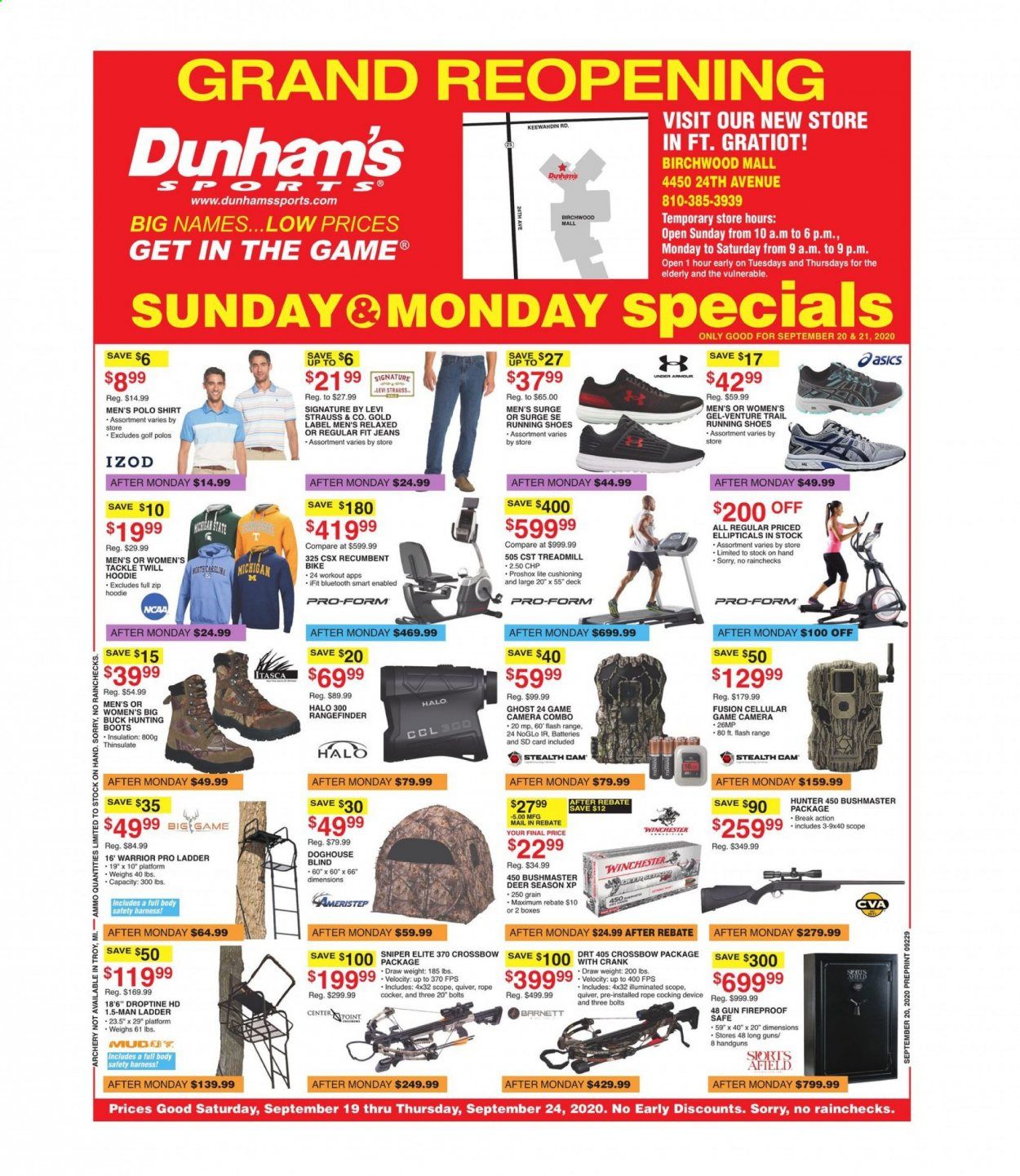 Dunham's Sports (MI) Weekly Ad Flyer September 19 to September 24