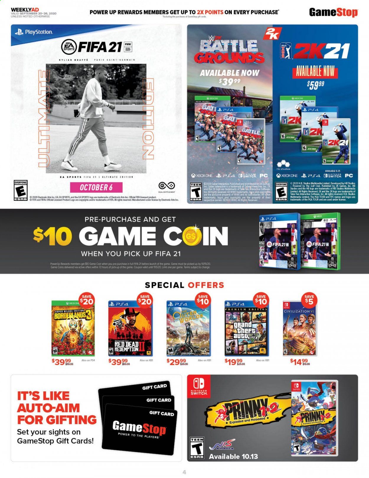 GameStop Weekly Ad Flyer September 20 to September 26