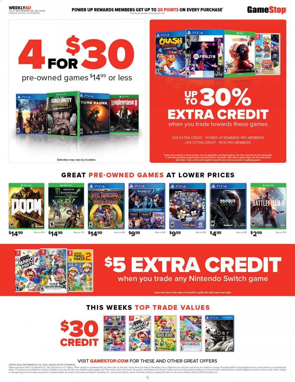 GameStop Weekly Ad Flyer September 20 to September 26