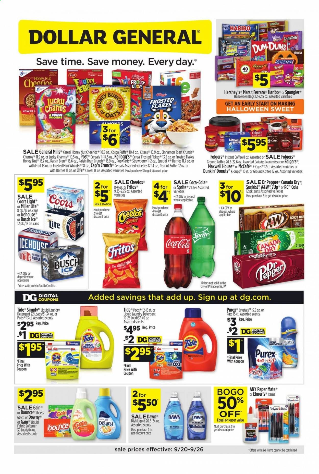 Dollar General (SC) Weekly Ad Flyer September 20 to September 26