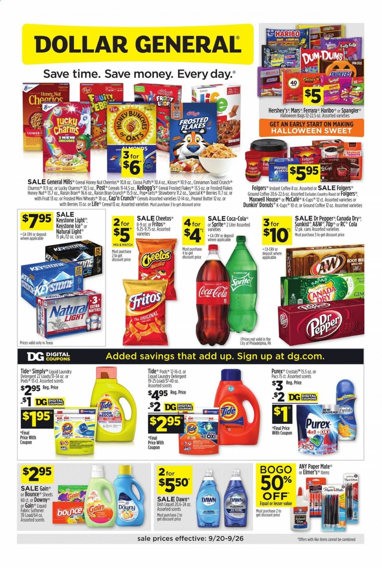 Dollar General (SC, TX) Weekly Ad Flyer September 20 to September 26