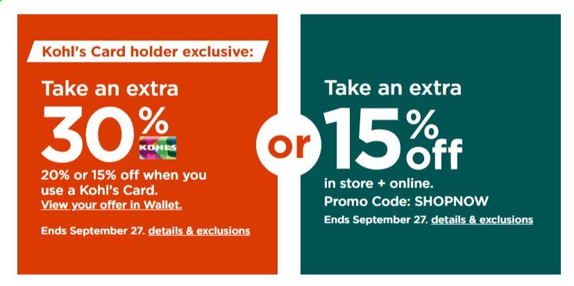 Kohl's Weekly Ad Flyer September 22 to September 29