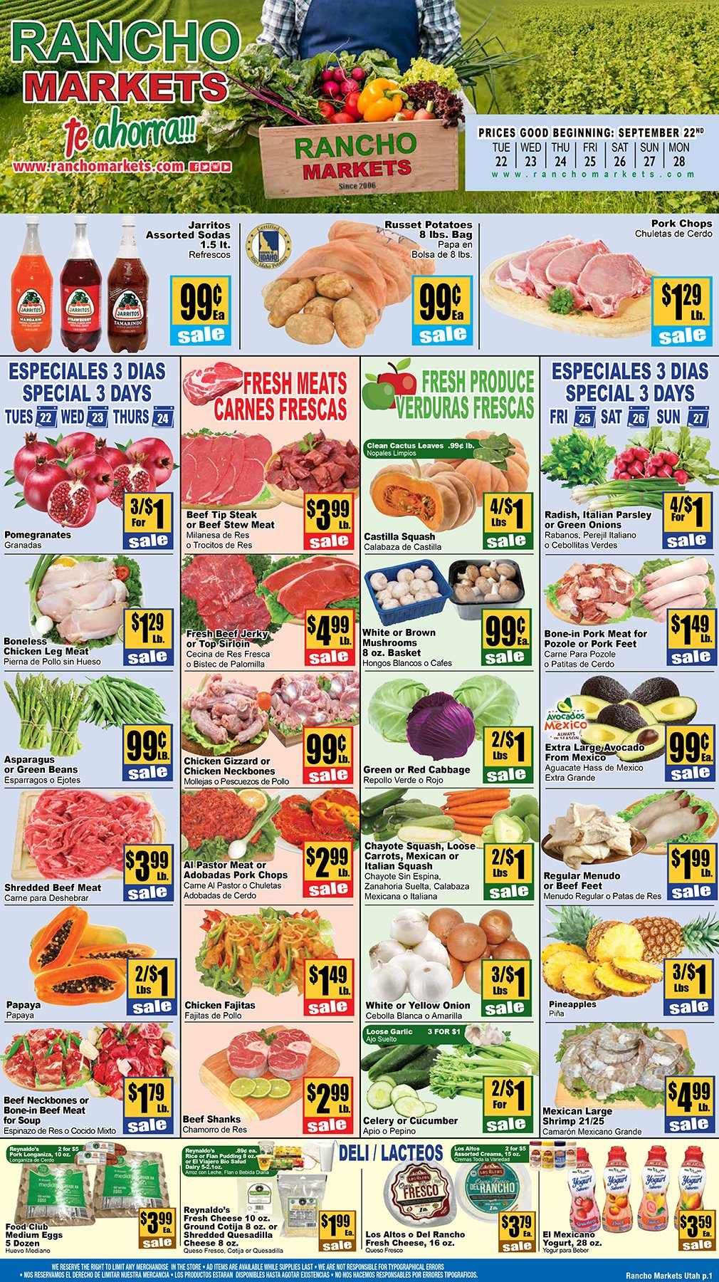 Rancho Markets Weekly Ad Flyer September 22 to September 28