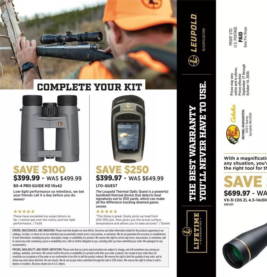 Bass Pro Shops Weekly Ad Flyer September 17 to October 14