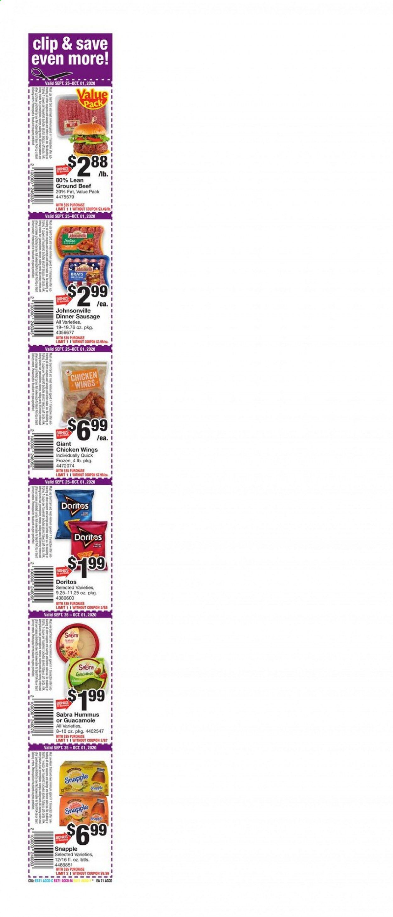 Giant Food Weekly Ad Flyer September 25 to October 1