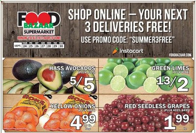 Food Bazaar Weekly Ad Flyer September 24 to September 30