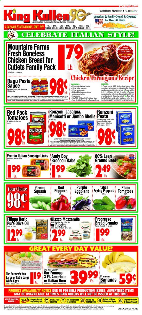 King Kullen Weekly Ad Flyer September 25 to October 1