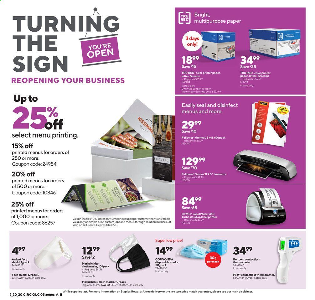 Staples Weekly Ad Flyer September 27 to October 3
