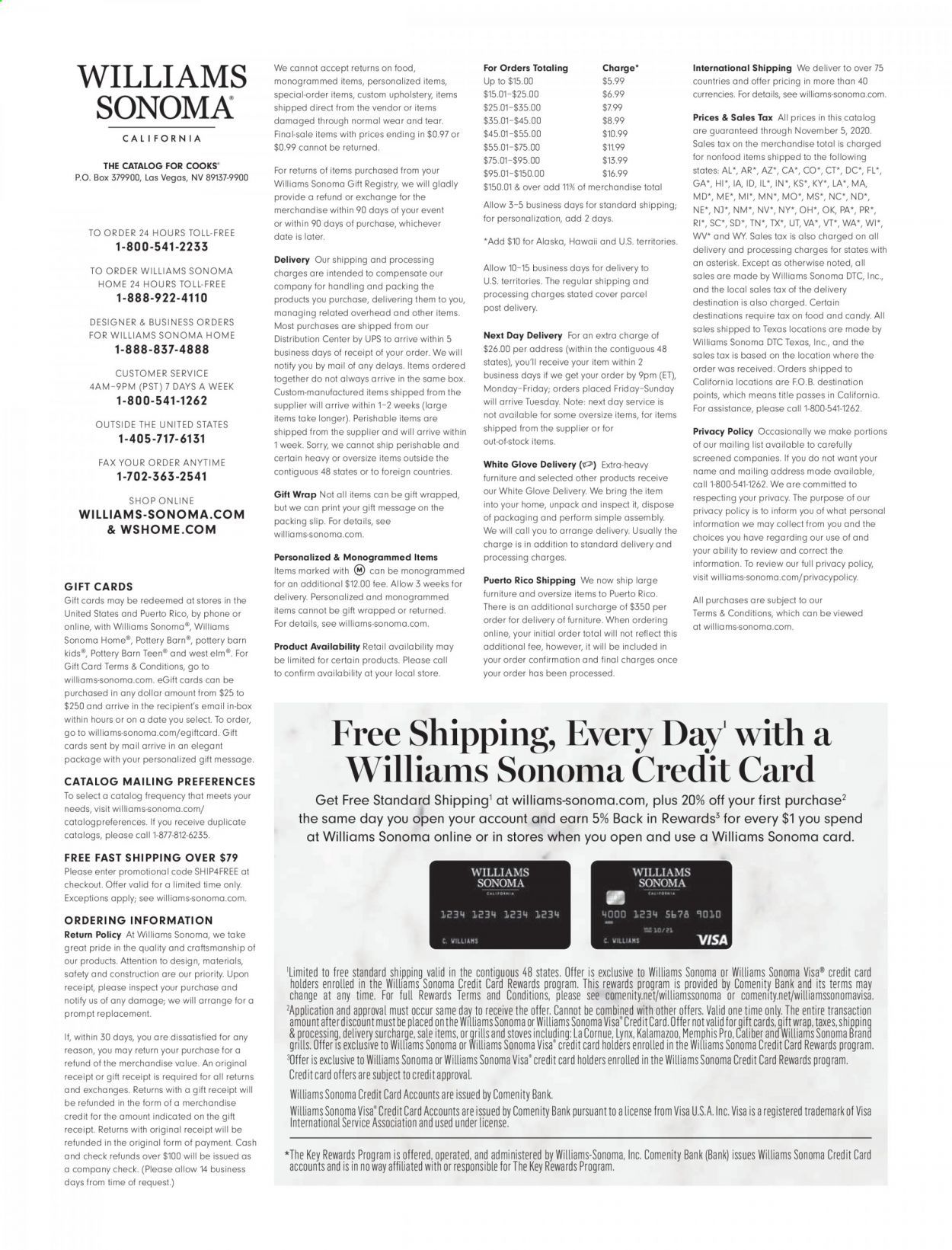 Williams-Sonoma Weekly Ad Flyer October 1 to October 31