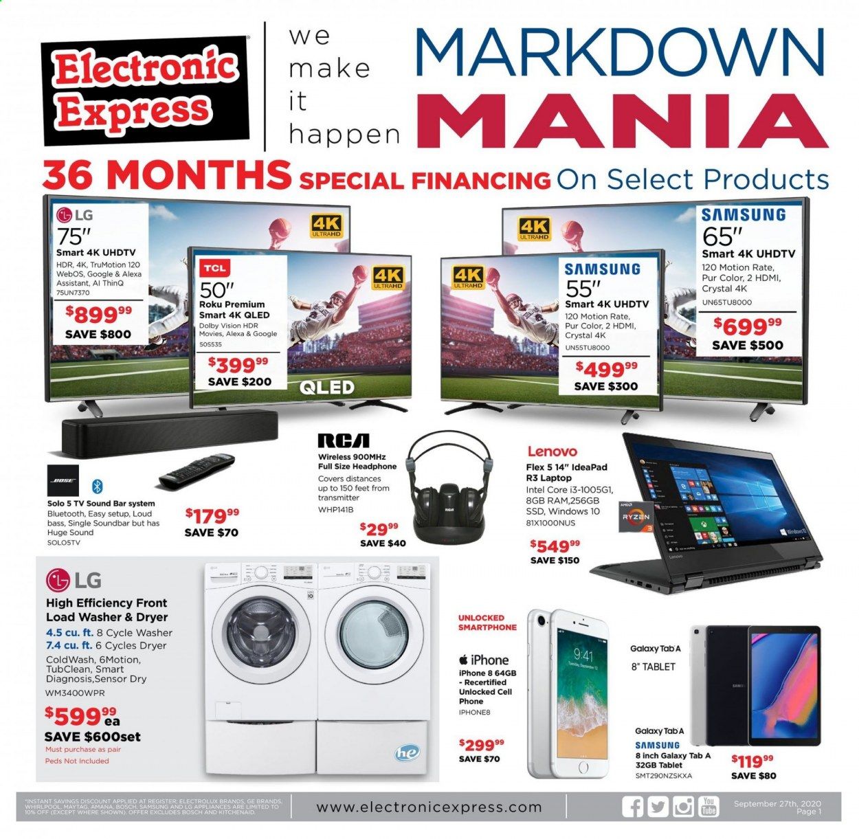 Electronic Express Weekly Ad Flyer September 27 to October 3