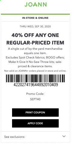 JOANN Weekly Ad Flyer September 27 to September 30