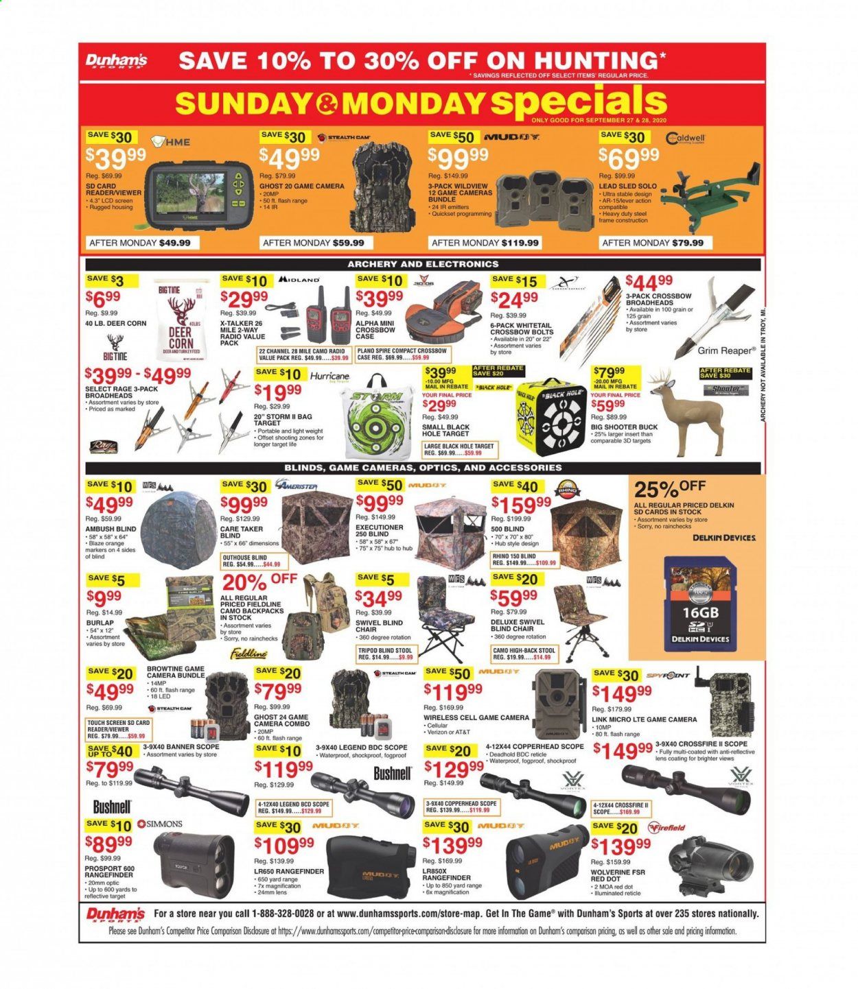 Dunham's Sports Weekly Ad Flyer September 26 to October 1
