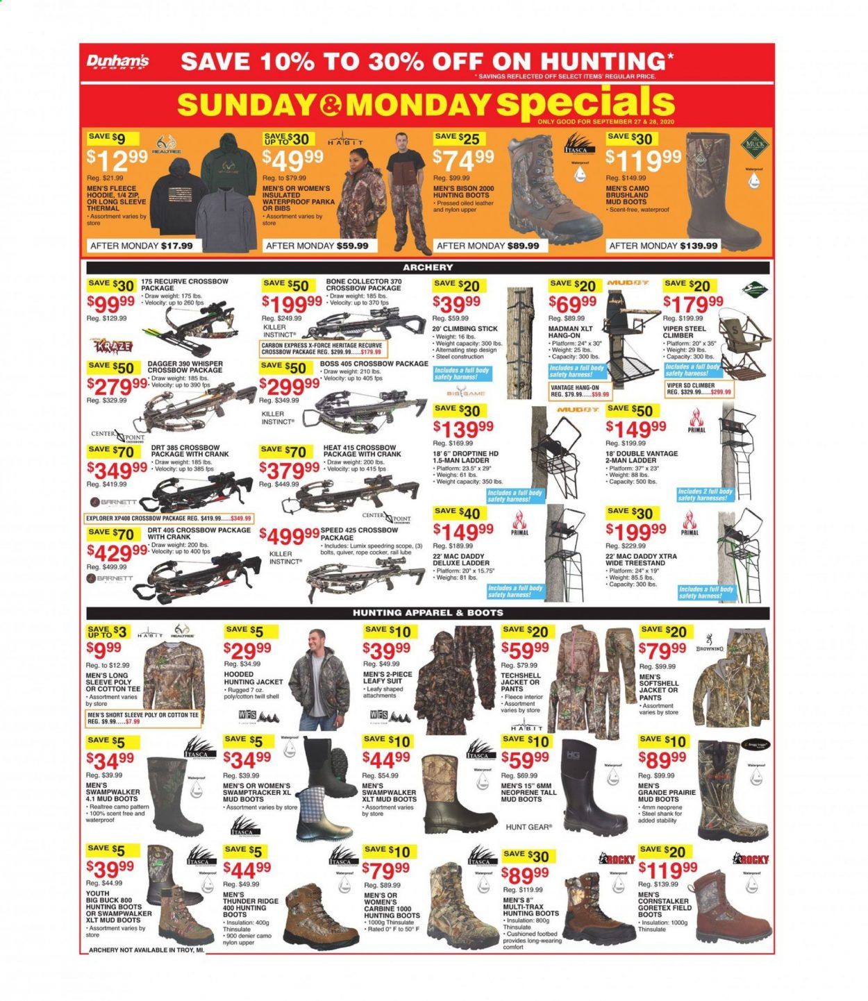 Dunham's Sports (MI) Weekly Ad Flyer September 26 to October 1