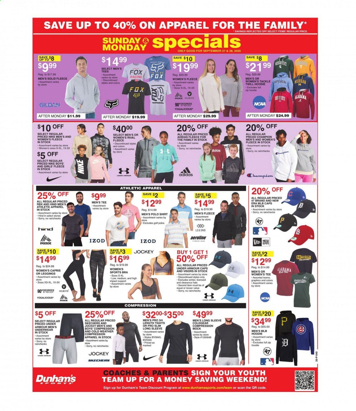 Dunham's Sports (MI) Weekly Ad Flyer September 26 to October 1