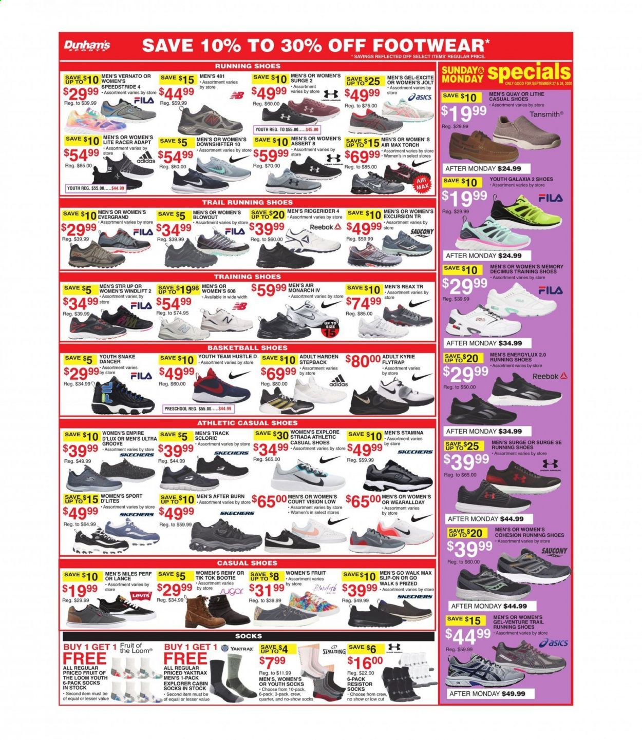Dunham's Sports (IN) Weekly Ad Flyer September 26 to October 1