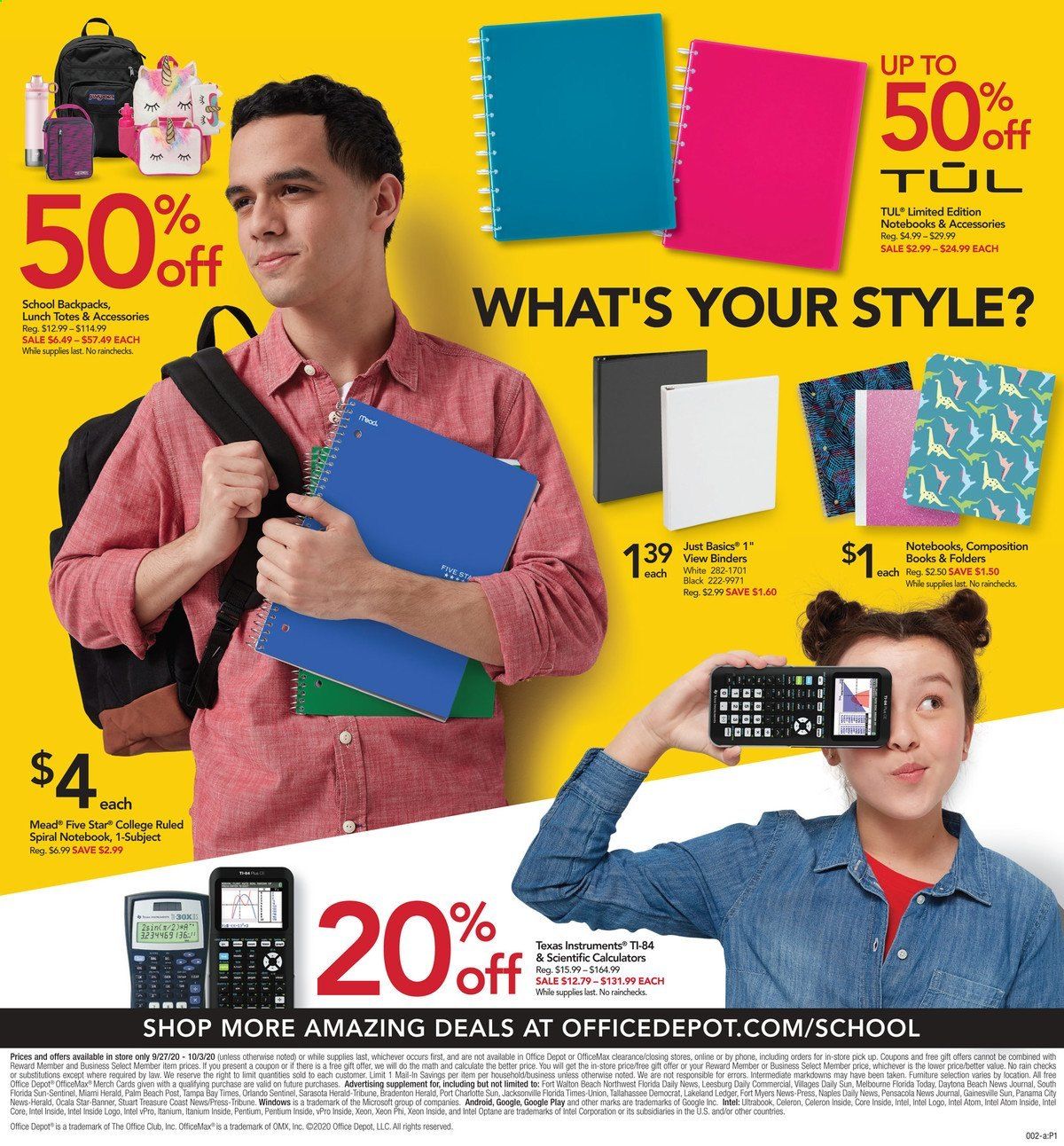 Office DEPOT Weekly Ad Flyer September 27 to October 3