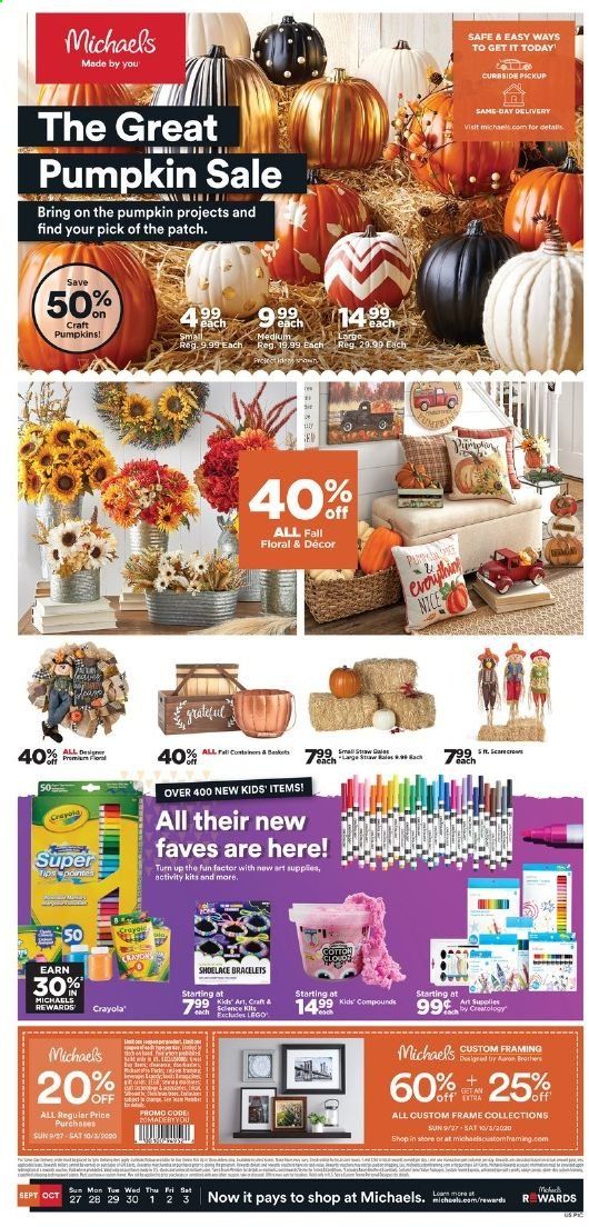 Michaels Weekly Ad Flyer September 27 to October 3