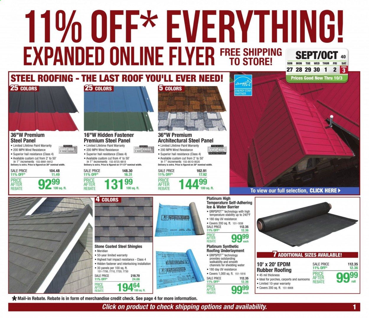 Menards Weekly Ad Flyer September 27 to October 3