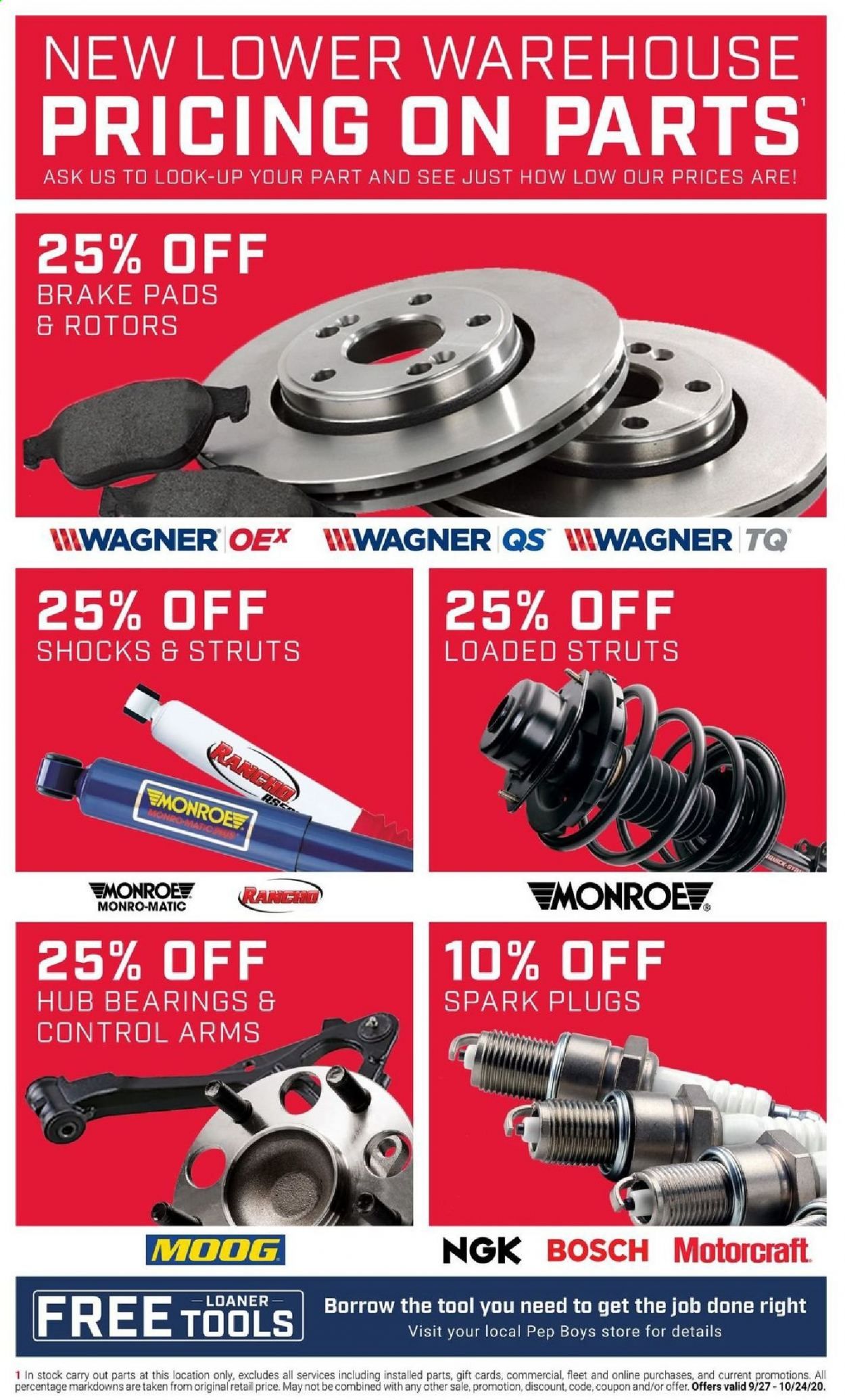 Pep Boys Weekly Ad Flyer September 27 to October 24