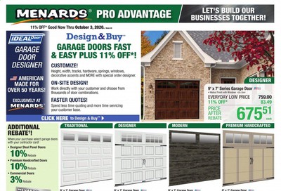 Menards Weekly Ad Flyer September 27 to October 3
