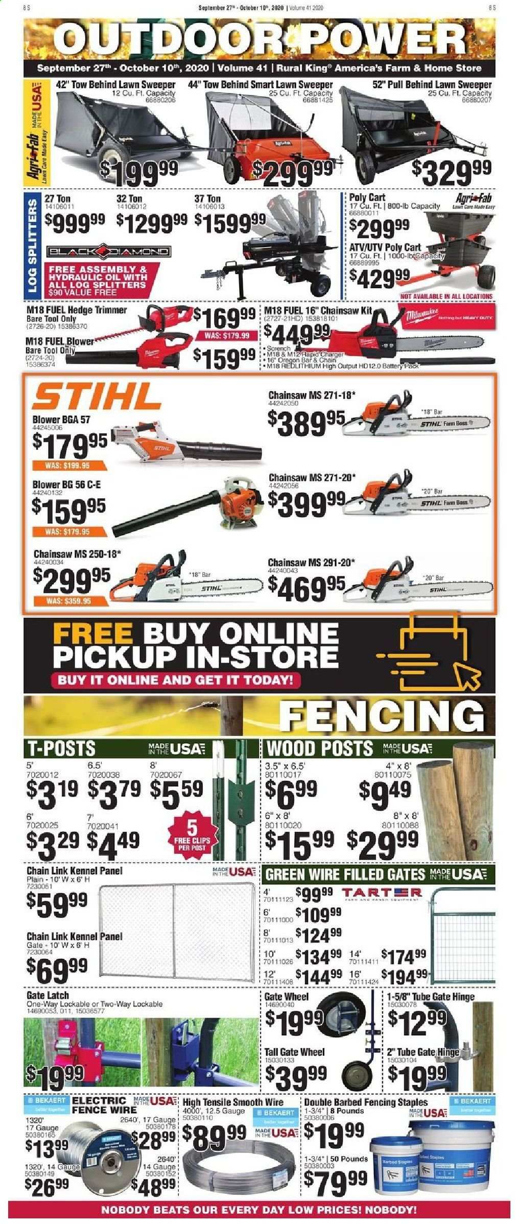 Rural King Weekly Ad Flyer September 27 to October 3
