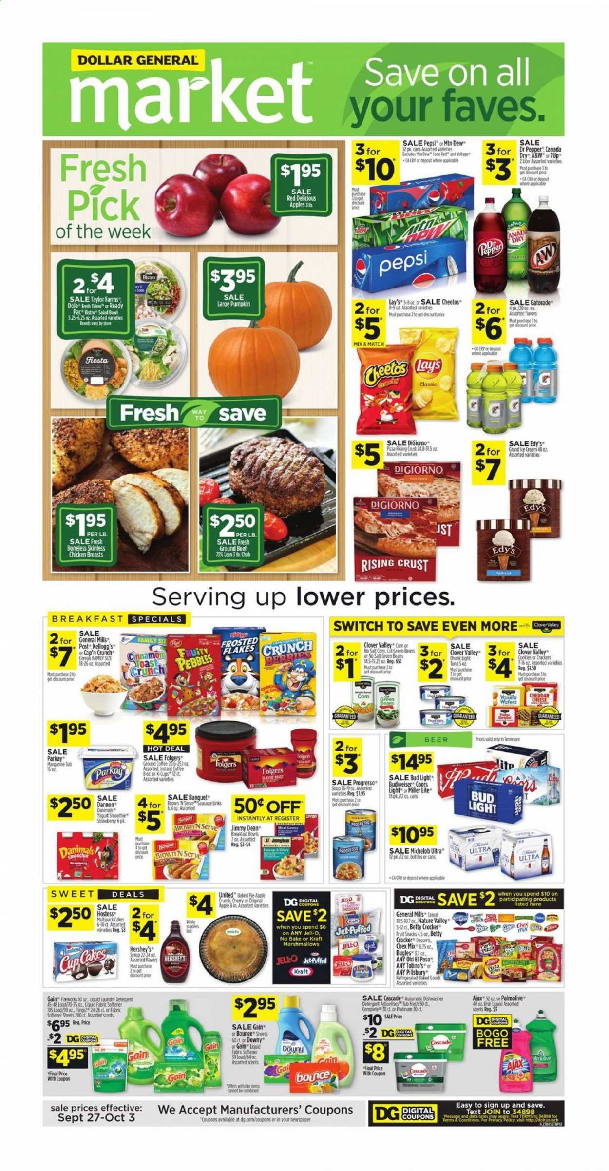 Dollar General (TN) Weekly Ad Flyer September 27 to October 3