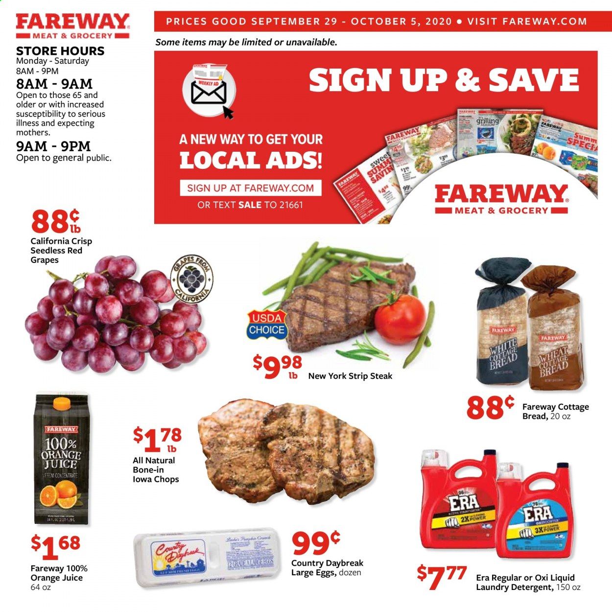 Fareway Weekly Ad Flyer September 29 to October 5