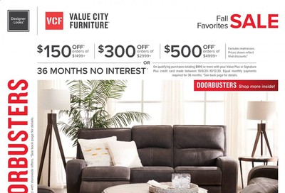 Value City Furniture Weekly Ad Flyer October 6 to October 12