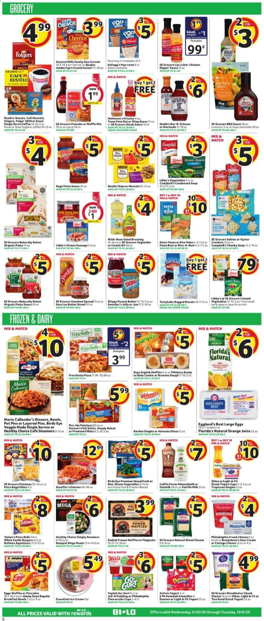 BI-LO Weekly Ad Flyer September 30 to October 6