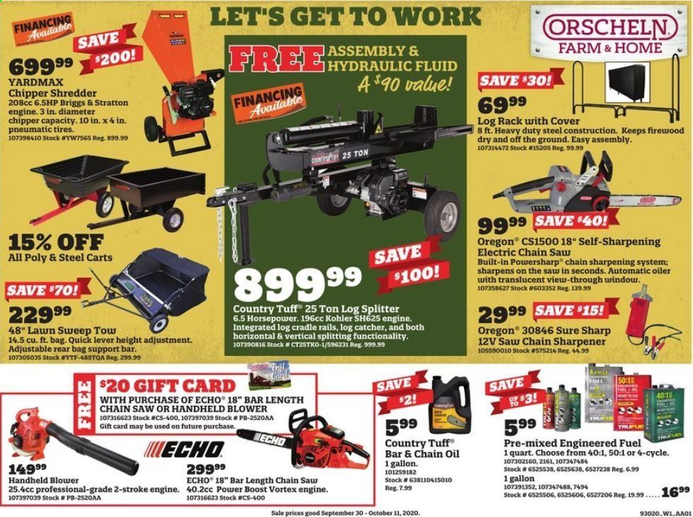Orscheln Farm and Home Weekly Ad Flyer September 30 to October 11