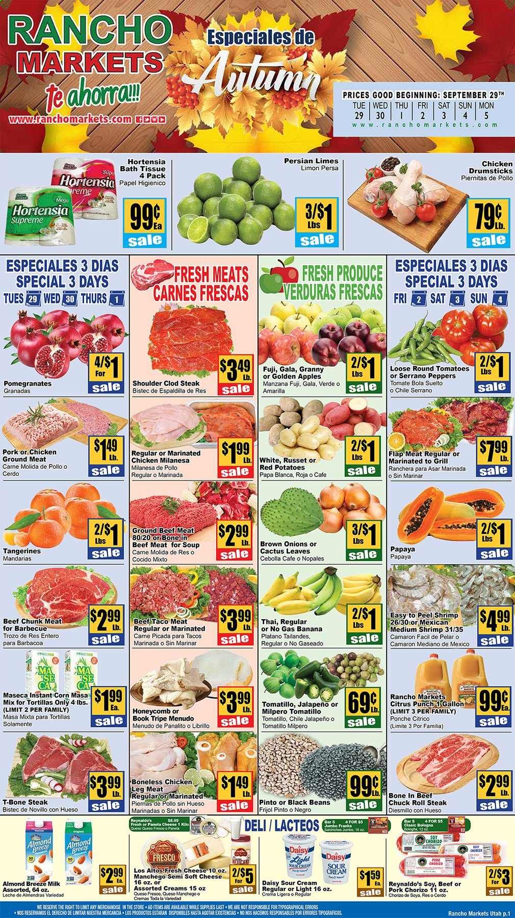 Rancho Markets Weekly Ad Flyer September 29 to October 5