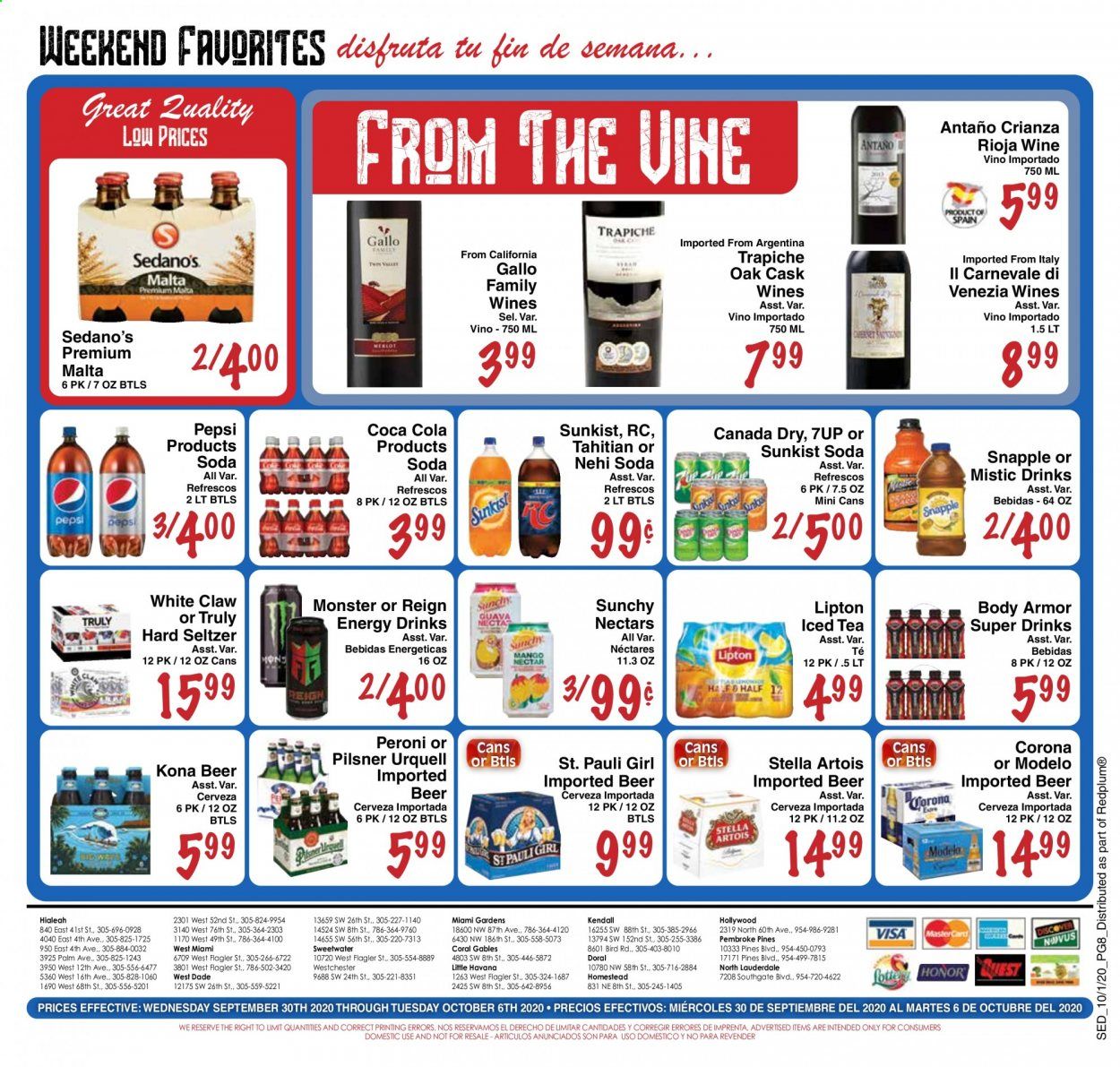 Sedano's Weekly Ad Flyer September 30 to October 6