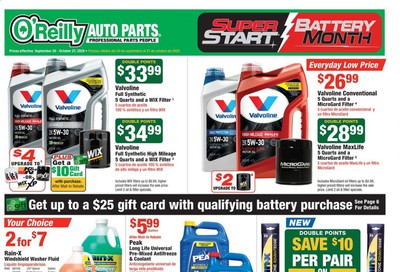 O'Reilly Auto Parts Weekly Ad Flyer September 30 to October 27