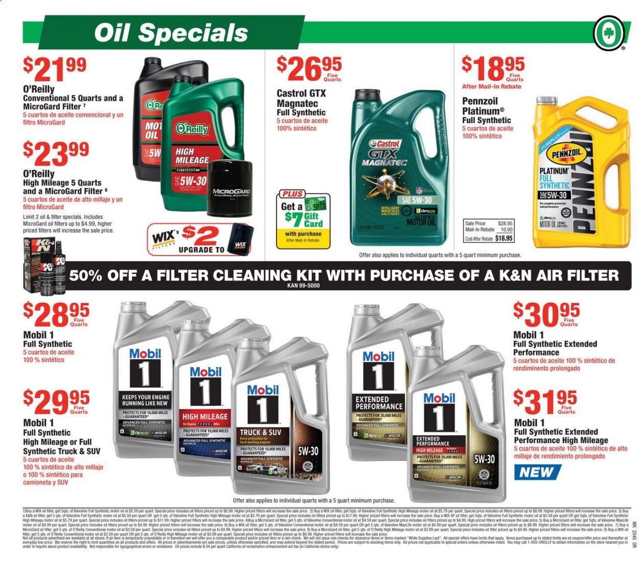 O'Reilly Auto Parts Weekly Ad Flyer September 30 to October 27