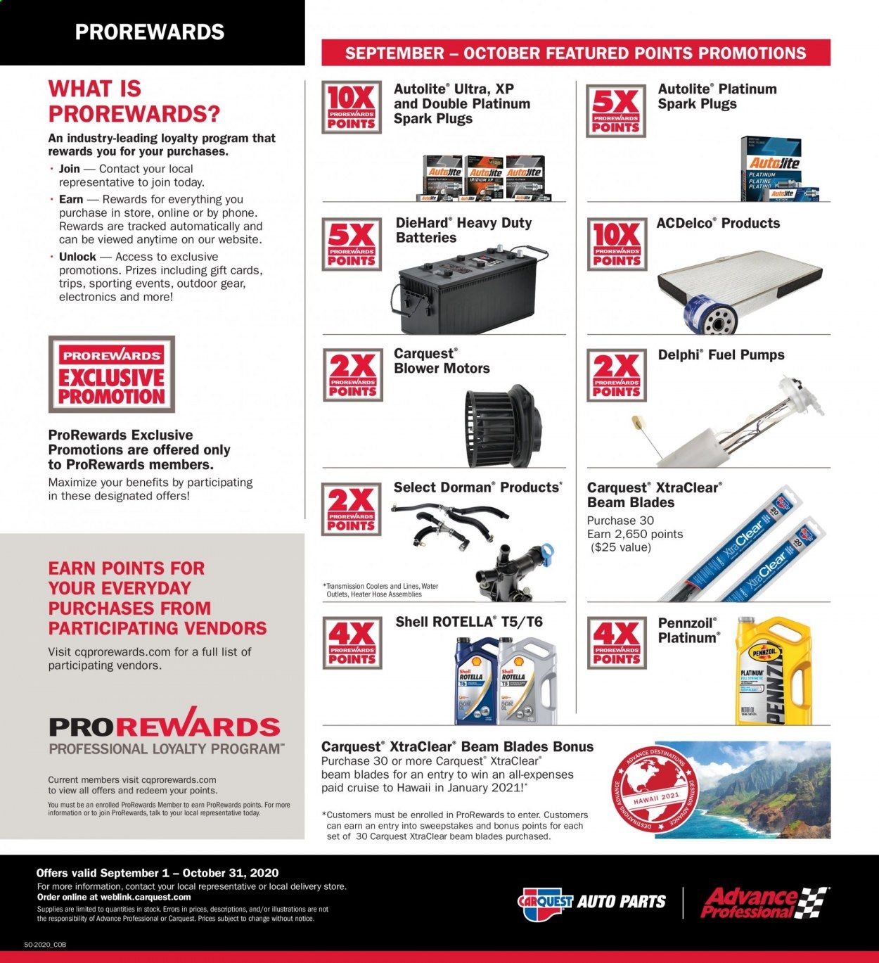 Carquest Weekly Ad Flyer September 1 to October 31