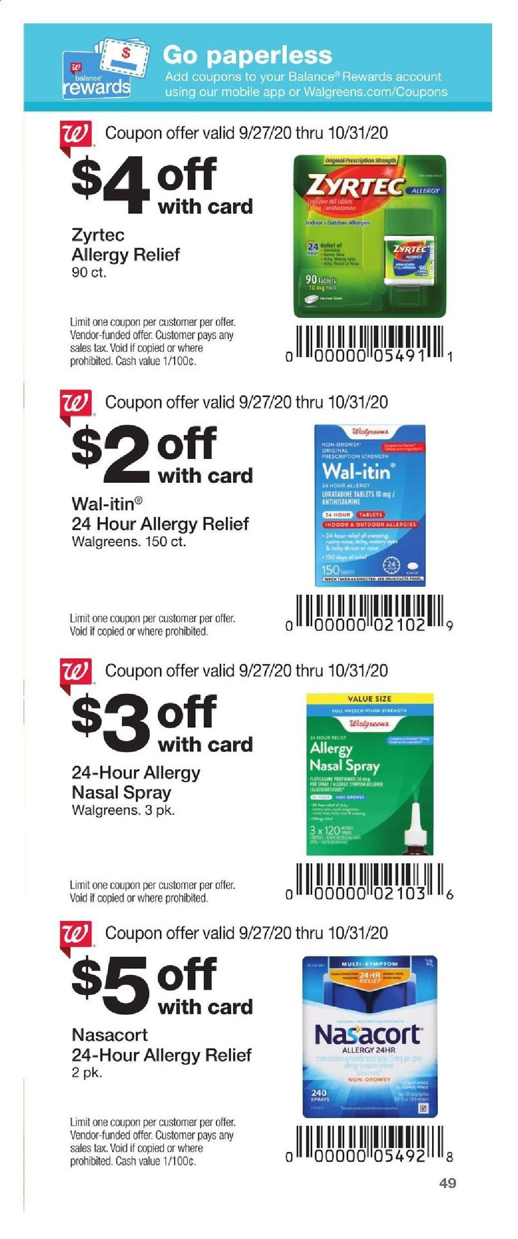 Walgreens Weekly Ad Flyer September 27 to October 31
