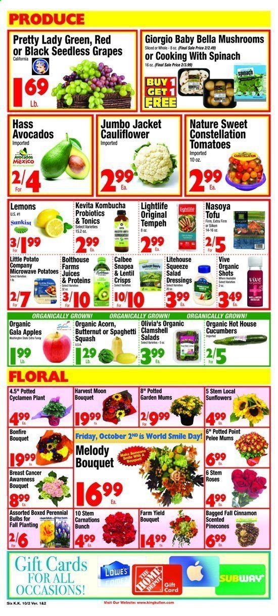 King Kullen Weekly Ad Flyer October 2 to October 8
