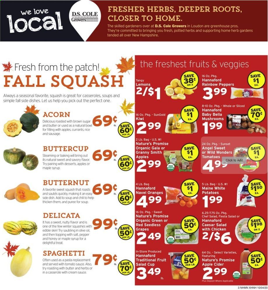 Hannaford (NH) Weekly Ad Flyer October 4 to October 10
