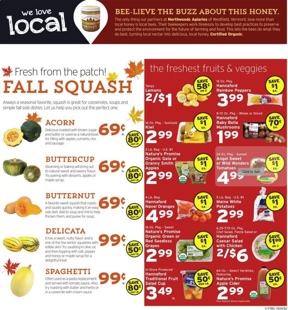 Hannaford (VT) Weekly Ad Flyer October 4 to October 10