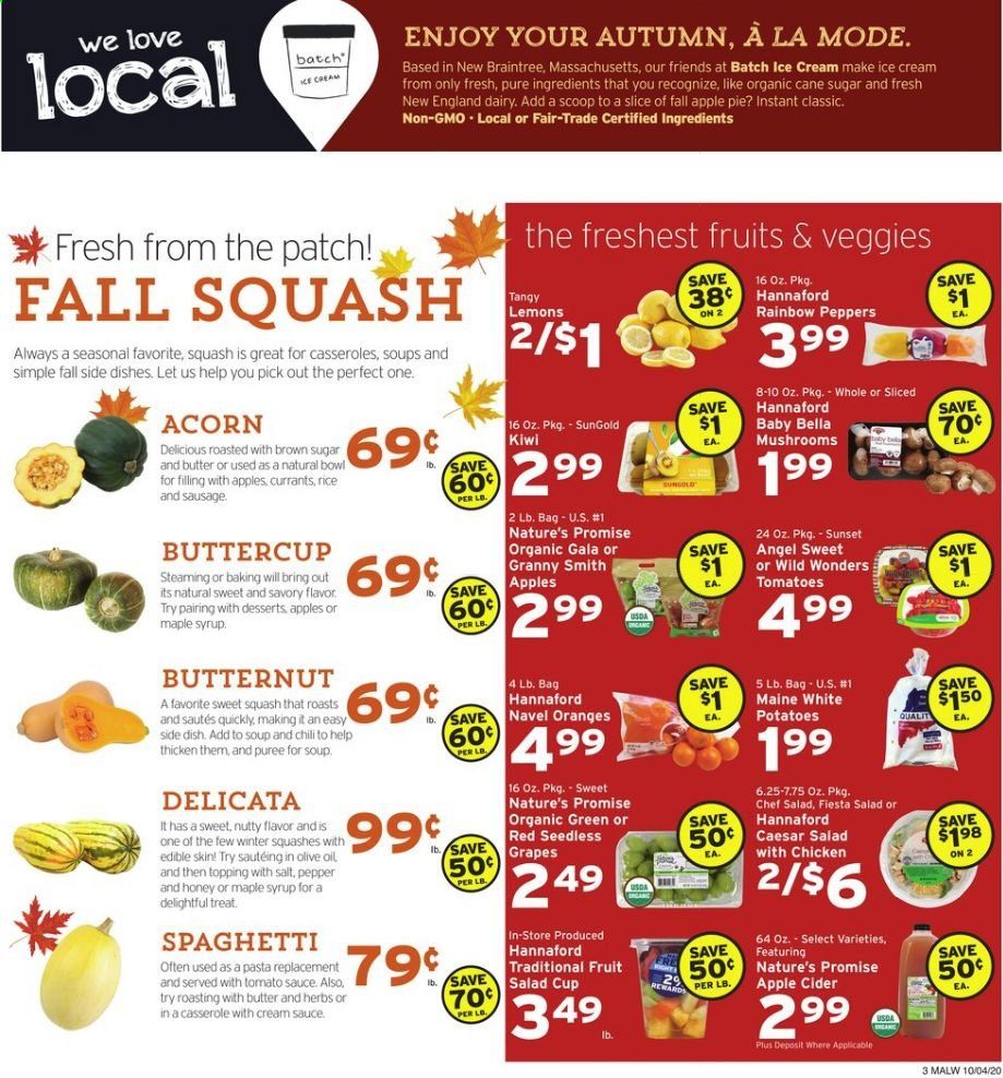 Hannaford (MA) Weekly Ad Flyer October 4 to October 10