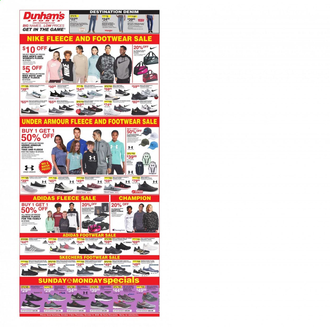 Dunham's Sports Weekly Ad Flyer October 3 to October 8